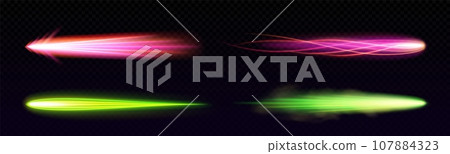 Rocket missile or star falling light vfx effect. 107884323