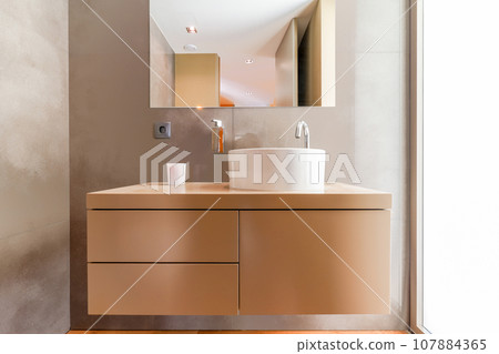 Interior photo of modern bathroom  107884365