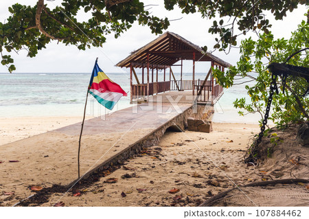 Anse Union beach, La Digue island, Seychelles. Landscape photo Anse Union beach, La Digue island, Seychelles. Landscape photo 107884462