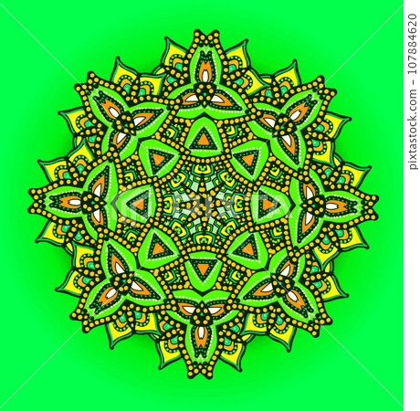 Colorful card with mandala. 107884620