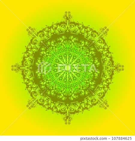 Colorful card with mandala. Colorful card with mandala. 107884625