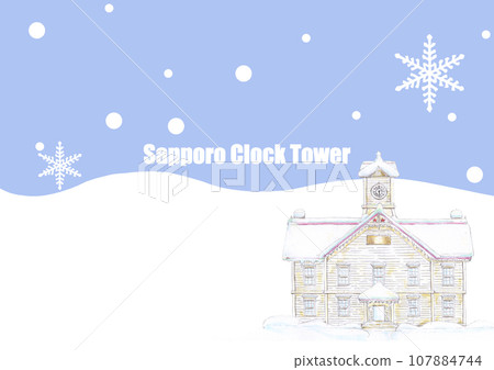 白雪皚皚的札幌鐘樓圖 107884744