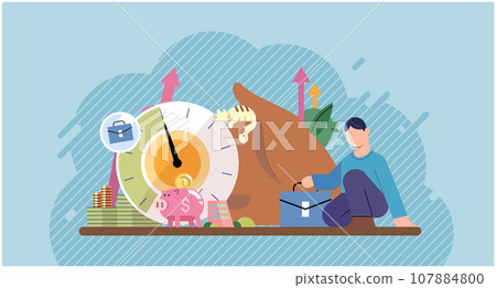 Wellbeing metaphor. Vector illustration. Wellbeing at work, compass that guides towards healthy work-life balance Support of professional growth, launchpad for career trajectories Support insurance Wellbeing metaphor. Vector illustration. Wellbeing at work, compass that guides towards healthy work-life balance Support of professional growth, launchpad for career trajectories Support insurance 107884800