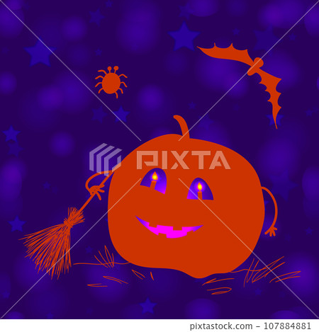 Halloween hand drawn pumpkin 107884881