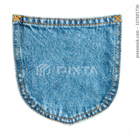 Blue denim Jeans back pocket isolated on white background Blue denim Jeans back pocket isolated on white background 107885736