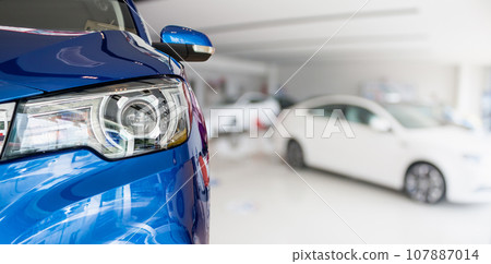 new cars in dealer showroom interior background new cars in dealer showroom interior background 107887014