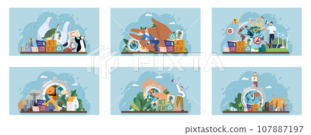 Climate change. Save the planet. Vector illustration Environmental protection is shared responsibility to counteract global warming Lets address climate change and protect earth through sustainable Climate change. Save the planet. Vector illustration Environmental protection is shared responsibility to counteract global warming Lets address climate change and protect earth through sustainable 107887197