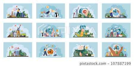 Climate change. Save the planet. Vector illustration Taking steps to change climate patterns is essential for sustainable future Embracing sustainability is our responsibility for environmental 107887199