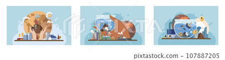 Industrial pollution. Dirty waste. Environmental pollution. Vector illustration. Factory emitting smoke represents unchecked growth industry Toxic waste chemicals are affecting groundwater quality Industrial pollution. Dirty waste. Environmental pollution. Vector illustration. Factory emitting smoke represents unchecked growth industry Toxic waste chemicals are affecting groundwater quality 107887205