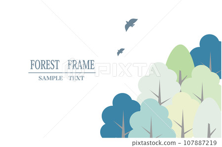Natural background illustration of forest and birds 107887219