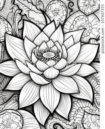 Big flower without color 107887355