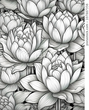 Big flower without color Big flower without color 107887356