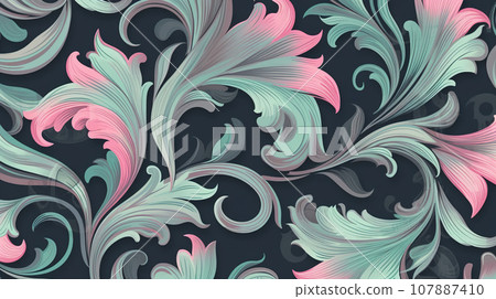 Abstract green plant wallpaper pattern 107887410