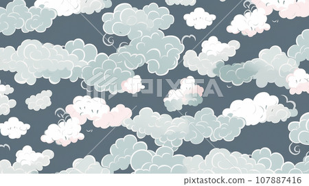 Green clouds wallpaper pattern Green clouds wallpaper pattern 107887416