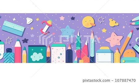 Colorful cute banner design template 107887470