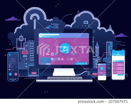 Cute design mobile connectivity 107887471