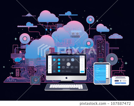 Cute design mobile connectivity 107887472