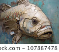 Crack art of big fish in the wall 107887478