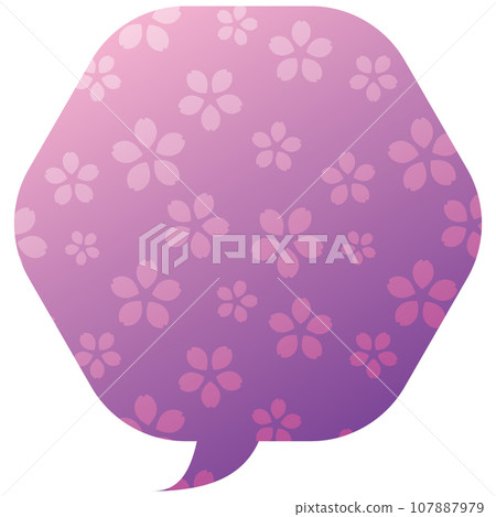 Speech bubble illustration 5 [Gradient cherry blossom pattern (purple)] 107887979