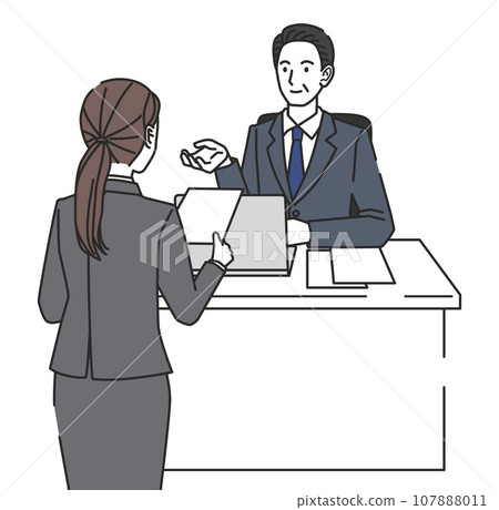 Women submitting documents 107888011