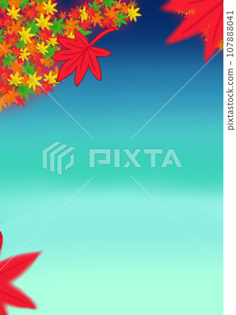 蔚藍的天空和許多秋天的落葉 蔚藍的天空和許多秋天的落葉 107888041