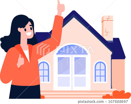 Hand Drawn Real estate agent character in flat style 107888697