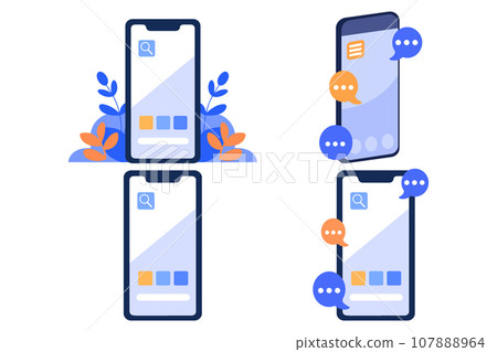 Smartphone concept in UX UI flat style 107888964