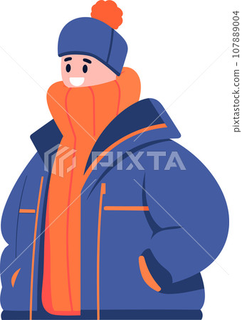 Hand Drawn Characters with sweaters in winter in flat style Hand Drawn Characters with sweaters in winter in flat style 107889004