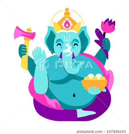 Elephant deity - modern flat design style single isolated image Elephant deity - modern flat design style single isolated image 107889293