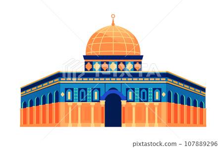 Al-Aqsa Mosque - modern flat design style single isolated image Al-Aqsa Mosque - modern flat design style single isolated image 107889296