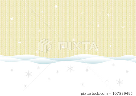 Snow scene and snowflakes, knitted background illustration Snow scene and snowflakes, knitted background illustration 107889495