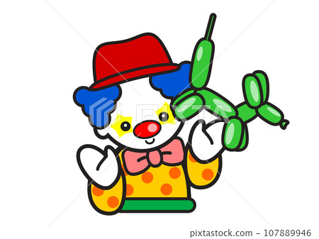 Clown making a dog with balloon art Clown making a dog with balloon art 107889946
