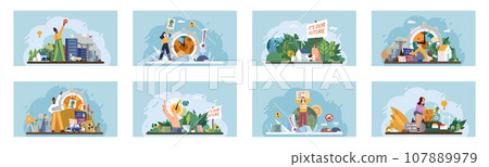 Climate change. Save the planet. Vector illustration Environmental protection is everyones responsibility in face global warming Climate change necessitates immediate actions to ensure livable planet Climate change. Save the planet. Vector illustration Environmental protection is everyones responsibility in face global warming Climate change necessitates immediate actions to ensure livable planet 107889979