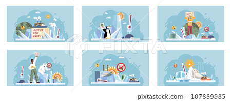 Climate change. Save the planet. Vector illustration Climate change poses threat, but we calleviate its impact Environmental protection is essential for reducing effects global warming To combat Climate change. Save the planet. Vector illustration Climate change poses threat, but we calleviate its impact Environmental protection is essential for reducing effects global warming To combat 107889985