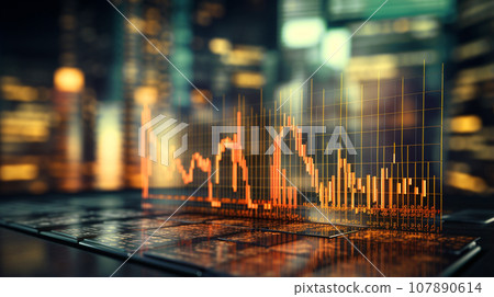 Stock market graph in investment concept. Generative AI. Stock market graph in investment concept. Generative AI. 107890614