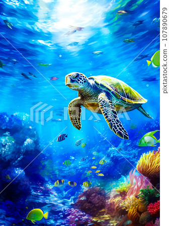 與海龜一起在海底 與海龜一起在海底 107890679