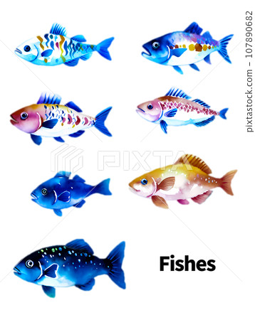 可愛的魚手繪插圖 可愛的魚手繪插圖 107890682