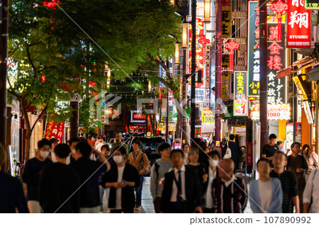 [Kanagawa Prefecture] Yokohama Chinatown/Crowded Main Street 107890992