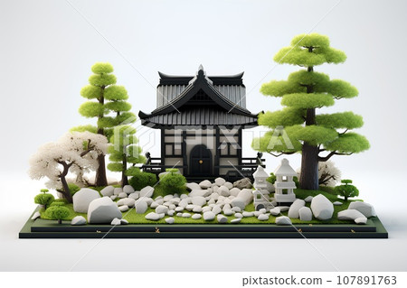 日本寺廟/寺廟(3D) 日本寺廟/寺廟(3D) 107891763