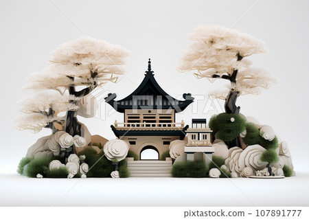 日本寺廟/寺廟（3D） 107891777