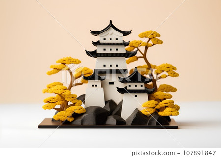 日本城堡(3D)天守閣/黃葉 日本城堡(3D)天守閣/黃葉 107891847