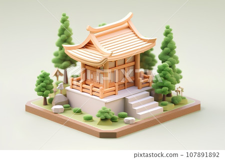 Wooden shrine/company (3D) 107891892