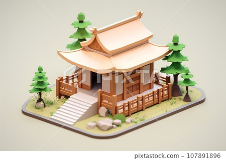 Wooden shrine/company (3D) 107891896