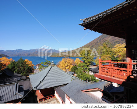 Autumn Oku-Nikko, Chuzenji, Lake Chuzenji seen from Godaido Hall Autumn Oku-Nikko, Chuzenji, Lake Chuzenji seen from Godaido Hall 107892224