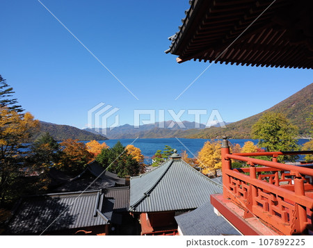 Autumn Oku-Nikko, Chuzenji, Lake Chuzenji seen from Godaido Hall Autumn Oku-Nikko, Chuzenji, Lake Chuzenji seen from Godaido Hall 107892225