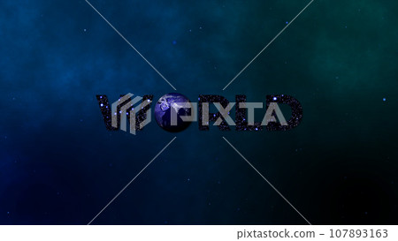 3D animation. Text World and rotating earth. World Environment Day Greeting Animated Text with 3D Rotating Planet 107893163