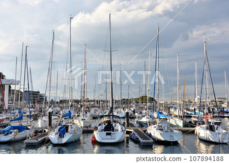 Yachts moored at Enoshima Yacht Harbor Yachts moored at Enoshima Yacht Harbor 107894188