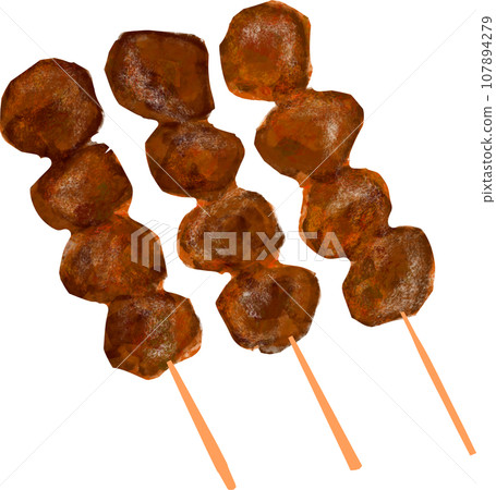 烤雞肉串心圖 烤雞肉串心圖 107894279