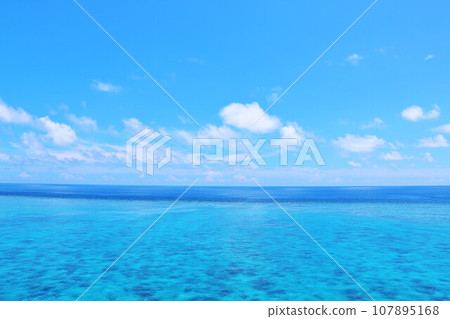 Okinawa Miyakojima Summer blue sky and sea 107895168