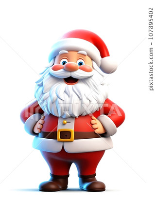 Happy Santa isolated on white background. Merry Christmas and Happy New Year Happy Santa isolated on white background. Merry Christmas and Happy New Year 107895402